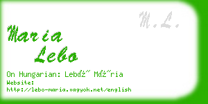 maria lebo business card